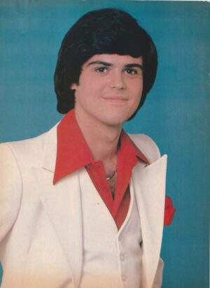 Donny Osmond teen magazine pinup clipping white suit red shirt Teen Talk Osmonds