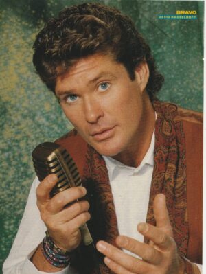 David Hasselhoff teen magazine pinup clipping Bravo mic modeling