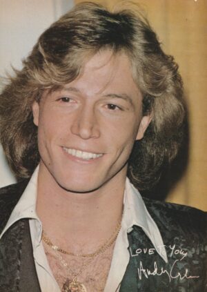 Andy Gibb Scott Baio teen magazine pinup clipping headshot gold necklace