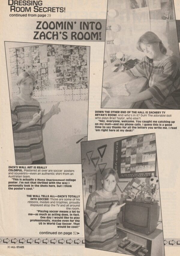 Jonathan Taylor Thomas Zachery Ty Bryan teen magazine clipping dressing room secrets All-Stars - Image 2