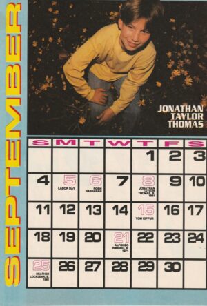 Jonathan Taylor Thomas teen magazine pinup clipping calendar 1993 yellow flowers