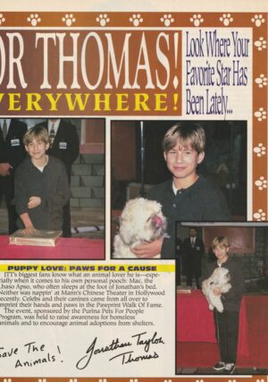 Jonathan Taylor Thomas teen magazine clipping autograph reprint Mann's Chinese Theater 90's