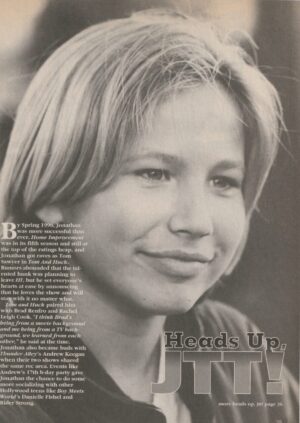Jonathan Taylor Thomas teen magazine pinup clipping 2 sided headshot Superteen smile baby 90's pix