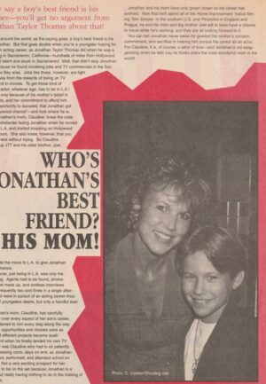 Jonathan Taylor Thomas teen magazine pinup Best mom freidn Starz rare