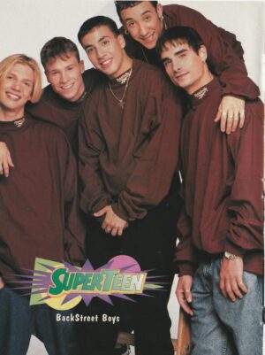 Backstreet Boys Andrew Keegan teen magazine pinup red shirts Superteen pix