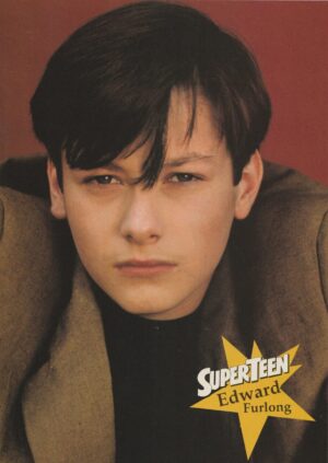 Edward Furlong teen magazine pinup clipping headshot Superteen black shirt