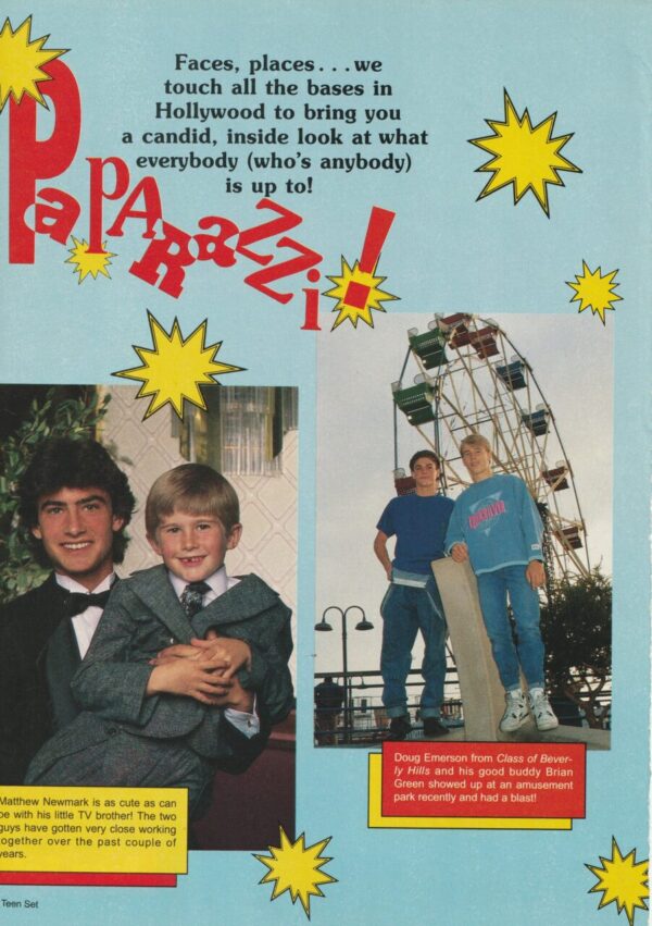 Scott Weinger Doug Emerson teen magazine pinup clipping Teen set Full House teen idol rare - Image 2