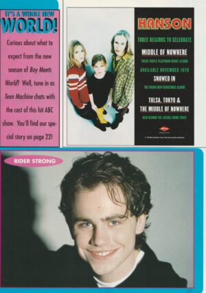 Rider Strong Hanson Zac Hanson teen magazine pinup Teen Machine