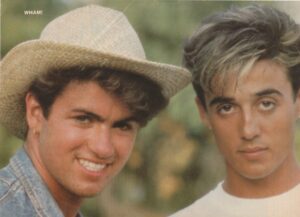 George Michael Andrew Ridgeley teen magazine pinup Wham headshot Teen Machine
