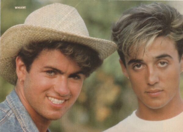 George Michael Andrew Ridgeley teen magazine pinup Wham headshot Teen Machine