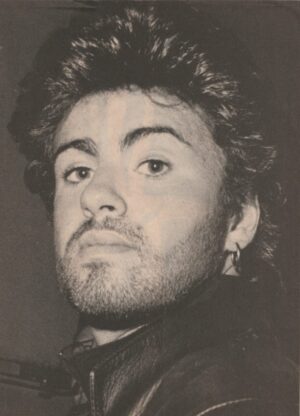 George Michael teen magazine pinup earring black and white pix