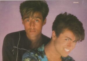George Michael Andrew Ridgeley teen magazine pinup Wham headshot Teen Machine eyes