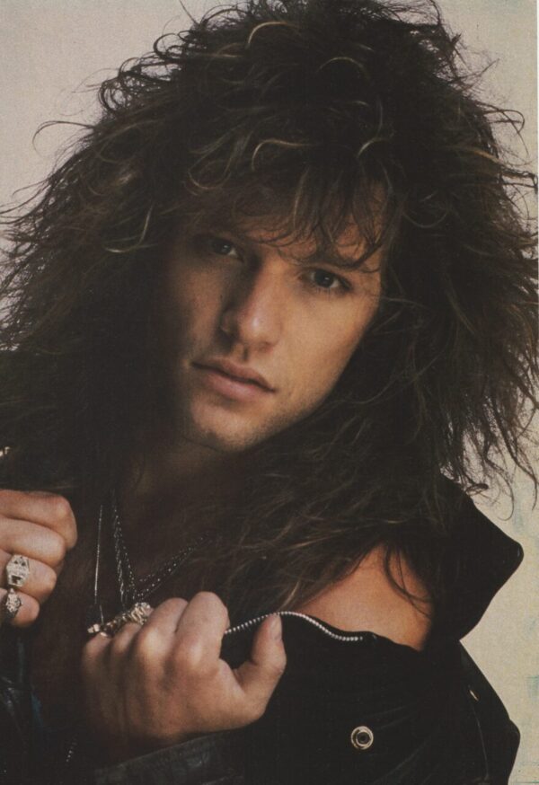 Corey Haim Jon Bon Jovi teen magazine pinup black shirt jeans Teen Beat - Image 2