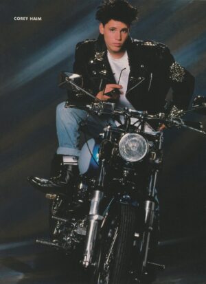 Corey Haim Madonna teen magazine pinup motorcycle Teen Machine pix leather