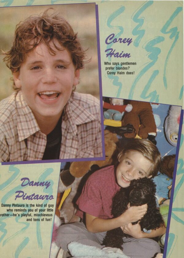 Corey Haim Danny Pintauro teen magazine pinup Tutti Frutti 14 pix