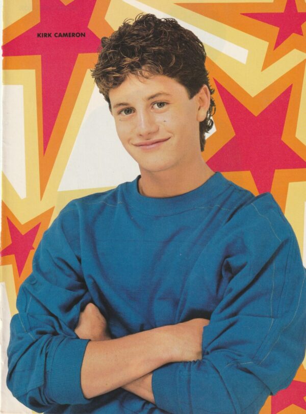 Kirk Cameron teen magazine pinup blue shirt black pants Teen Machine 80's Growing Pains - Image 2