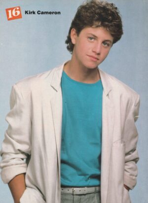 Kirk Cameron Corey Hart teen magazine pinup blue shirt 16 mag