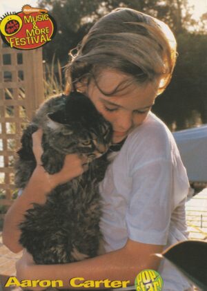 Aaron Carter teen magazine pinup white wet t-shirt dog Pop Star