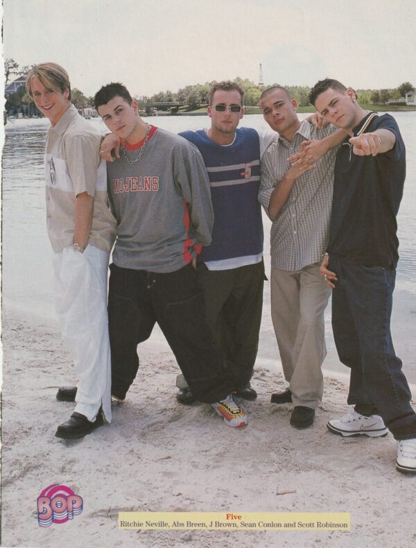 Aaron Carter Five 5 teen magazine pinup beach Pokemon red shirt Bop - Image 2