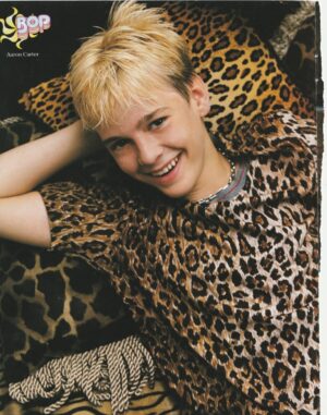 Aaron Carter teen magazine pinup clipping young laying back RIP 90's pix