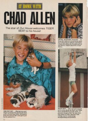 Chad Allen teen magazine pinup clipping Tiger Beat pix headshot shorts modeling