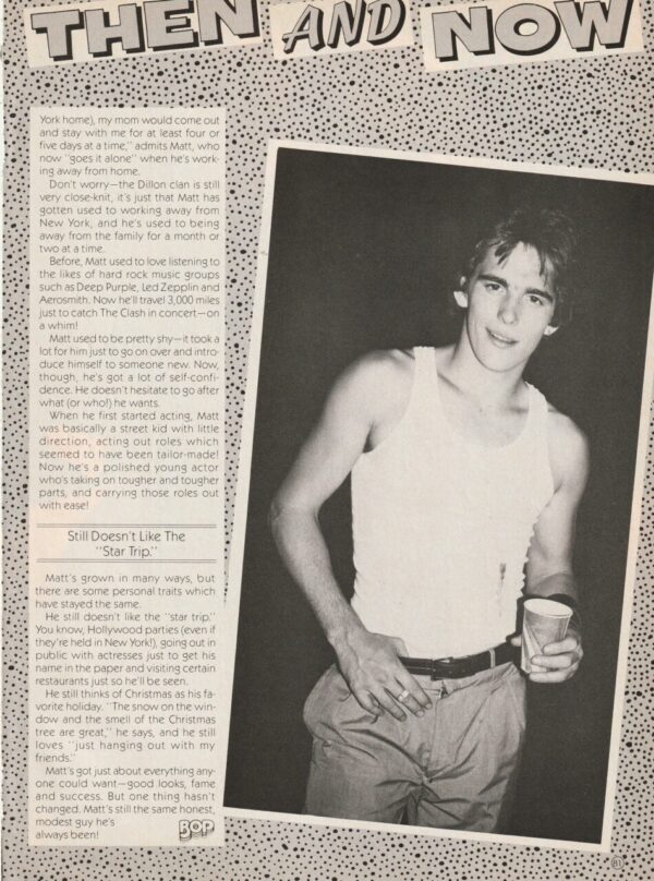 Bruce Penhall Matt Dillon teen magazine pinup clipping Tiger Beat pix shirtless - Image 2