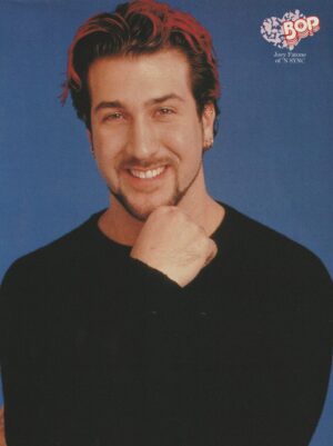 Joey Fatone teen magazine pinup clipping vintage hand on chin Bop pix Teen Beat