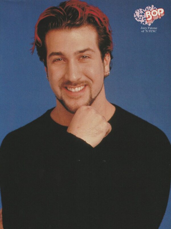 Joey Fatone teen magazine pinup clipping vintage hand on chin Bop pix Teen Beat