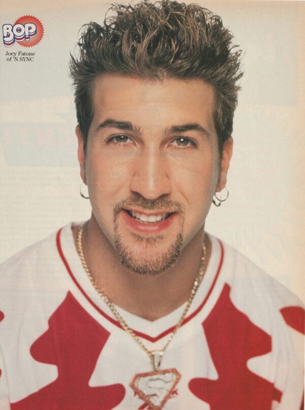 Joey Fatone teen magazine pinup clipping vintage Superman necklace Bop pix