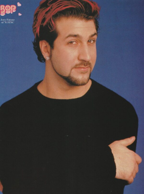 Joey Fatone teen magazine pinup clipping vintage black shirt Bop pix Teen Beat