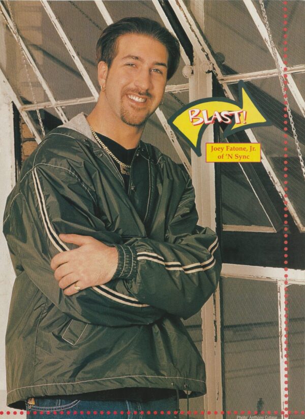 Joey Fatone Jeff Timmons teen magazine pinup clipping vintage Blast green jacket