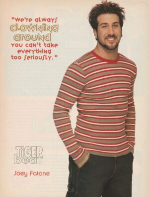 Joey Fatone Nsync teen magazine pinup clipping vintage black jeans picture pix