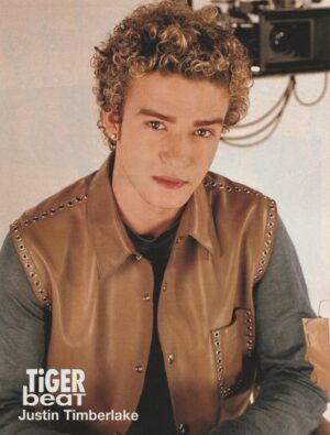 Justin Timberlake Nsync teen magazine pinup clipping vintage brown vest pix
