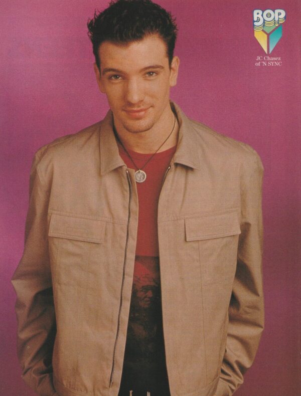 JC Chasez teen magazine pinup clipping vintage red shirt bye bye bye Bop