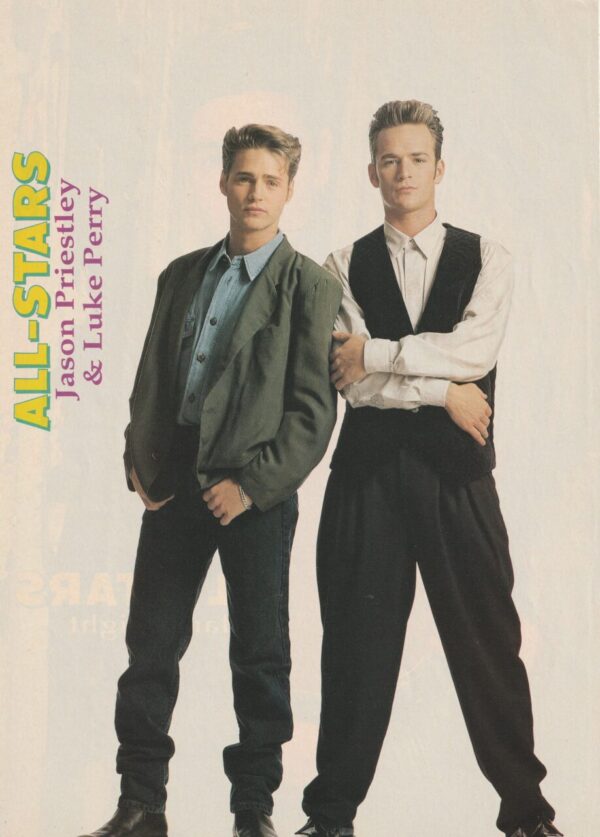 Jason Priestley Luke Perry Jordan KNight teen magazine pinup All-Stars dressed up