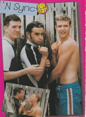 Nsync Justin Timberlake JC Chasez Chris Kirkpatrick teen magazine pinup shirtless Pop Star