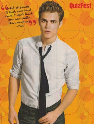 Paul Wesley The Vampire Diaries teen magazine pinup black tie lips Quizfest pix