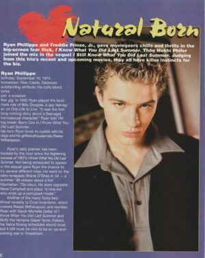 Ryan Phillippe Leonardo Dicaprio teen magazine pinup Natural Born Starz