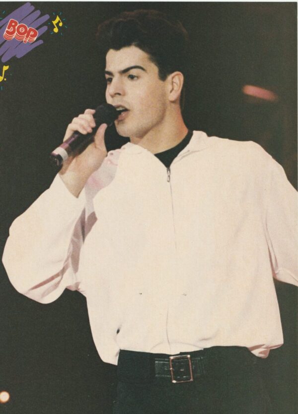 Shane Mcdermott Jordan Knight teen magazine pinup clipping headshot light brown shirt 90's - Image 2