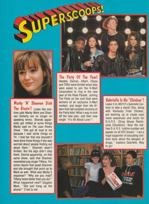 Shane Mcdermott Shannen Doherty The Party teen magazine pinup Tutti Frutti rings 90's - Image 2