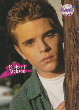 Richard Jackson Saved by the Bell New Class Will Estes teen magazine pinup green shirt tree Tutti Frutti 90's tv show