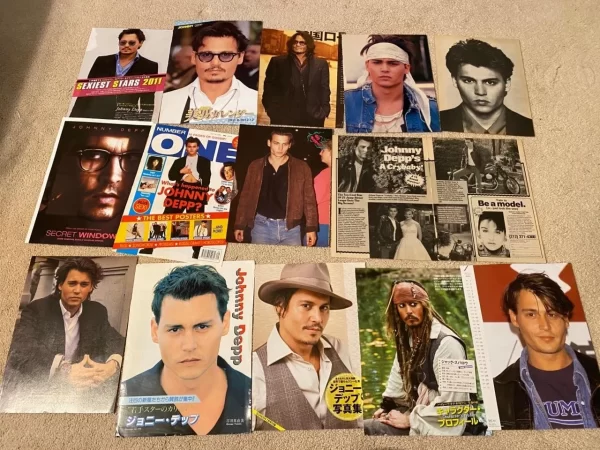Johnny Depp teen magazine pinup poster clipping lot Tiger Beat Bop pix Japan