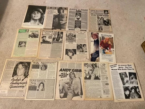 Andy Gibb teen magazine pinup poster clipping lot Tiger Beat Teen Beat pix