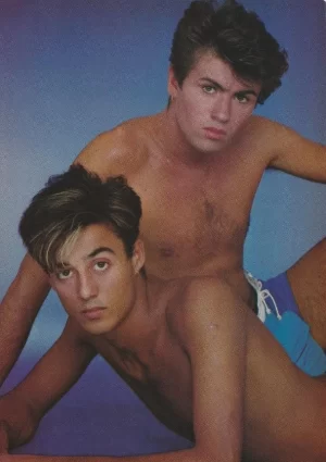 George Michael Andrew Ridgeley teen magazine pinup clipping shirtless pix