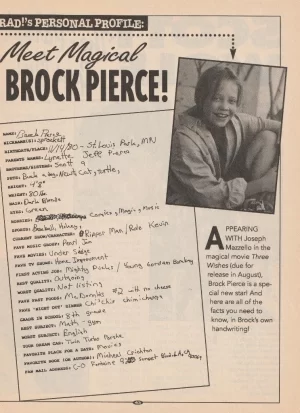 Brock Pierce Scott Wolf teen magazine clipping Handwriting Starz mag rare pix
