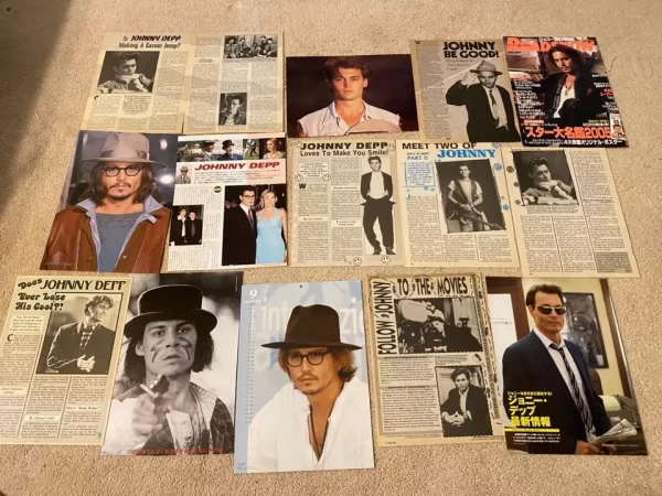 Johnny Depp teen magazine pinup poster clipping lot Tiger Beat Bop pix Japan - Image 2