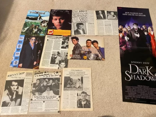 Johnny Depp teen magazine pinup poster clipping lot Tiger Beat Bop pix Japan - Image 3