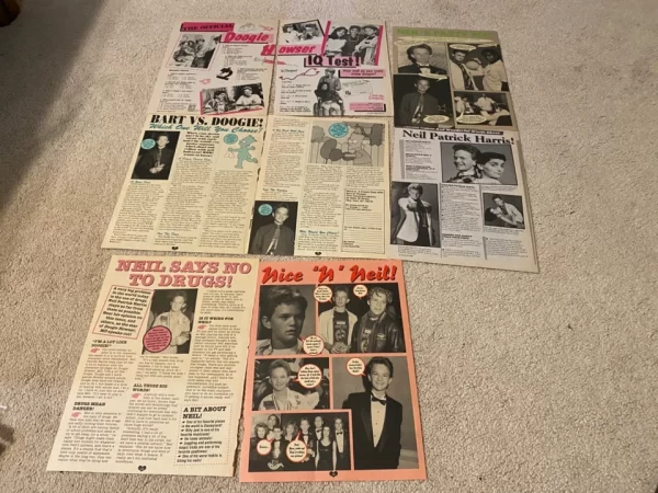 Neil Patrick Harris teen magazine pinup poster clipping lot Tiger Beat Bop pix - Image 2