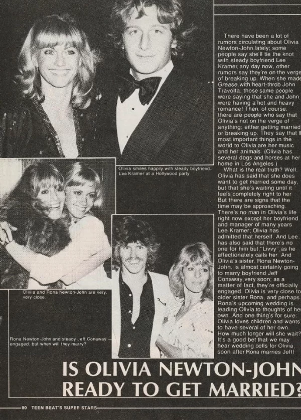 Greg Evigan Olivia Newton teen magazine pinup clipping shirtless picture vintage - Image 2
