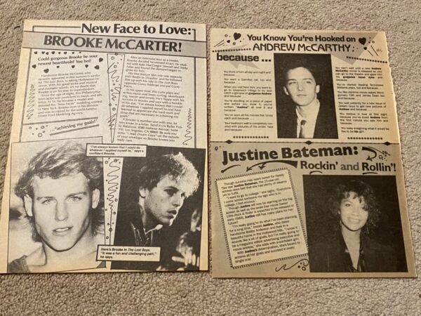 Sean Astin Mackenzie Astin Justine Bateman Andrew Mccarthy Brooke Mccarter teen magazine clipping teel on eachother - Image 2